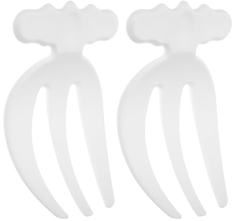 Garneck Salad Hands Salad Servers, 2pcs Salad Claw Cooking Tongs Salad Serving Fork, Pasta Vegetable Fruit Mixing Spoon for Tossing and Serving Salad Serving Buffet White
