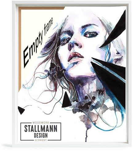 Stallmann Design Schattenfugenrahmen für Keilrahmen | 50x150 cm | weiß | MDF Rahmen für Leinwände mit außergewöhnlicher Tiefenwirkung (40mm) | mit Montagezubehör | ohne Glas und Rückwand