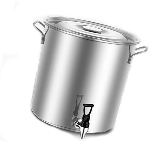 Olla con Grifo - Olla de Acero Inoxidable - Olla Grande con Tapa, Cubo de Sopa Espesado de Gran Capacidad, Cubo de té de Hierbas para Restaurante, Cubo de Leche
