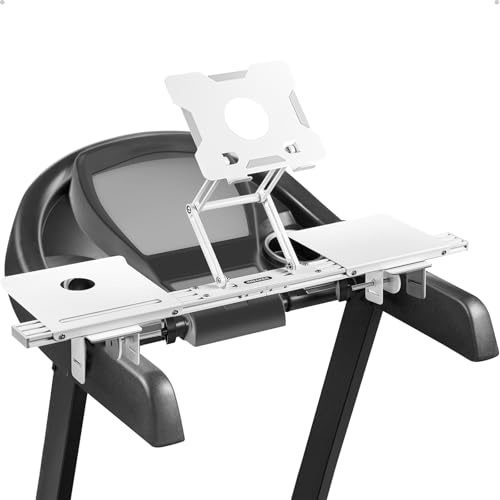 INMAKER Löpband, skrivbordsfäste, laptophållare för löpband, justerbar höjd och bredd, laptopstativ för löpband, vit
