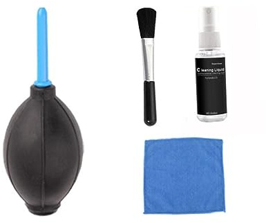 BELLIFFY Kit de Nettoyage Ordinateur Chiffon et 4 Pièces Brosse de Nettoyage Électronique Liquide Nettoyant 20ml Soufflette pour Écran et Clavier