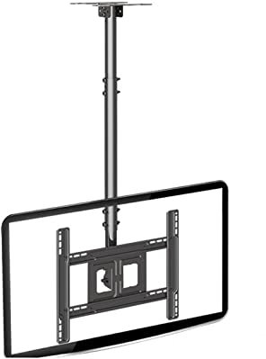 Staffa di montaggio per TV a soffitto per schermo piatto da 32 e 75 pollici, regolabile e si adatta alla maggior parte dei televisori LED, LCD, OLED, Plasma fino a 68 kg, compatibile con VESA 600 x
