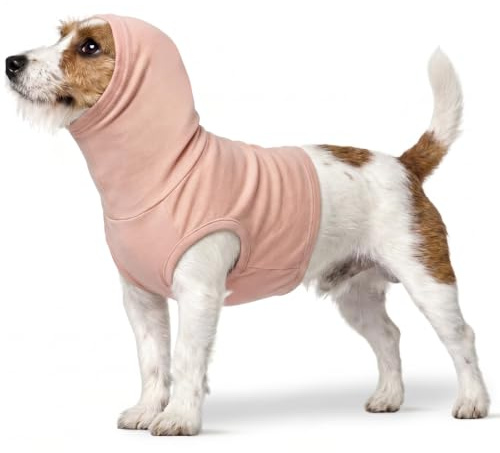 PUMYPOREITY Op Hund Hals, Body Katze Wundschutz Hals Halsschal Op Hundeschal Hot Spot Hunde Rollkragen Op Hemd Mit-Hals, Wunde Stelle Am Hals Vor Kratzen Schützen(Hautrosa, S)