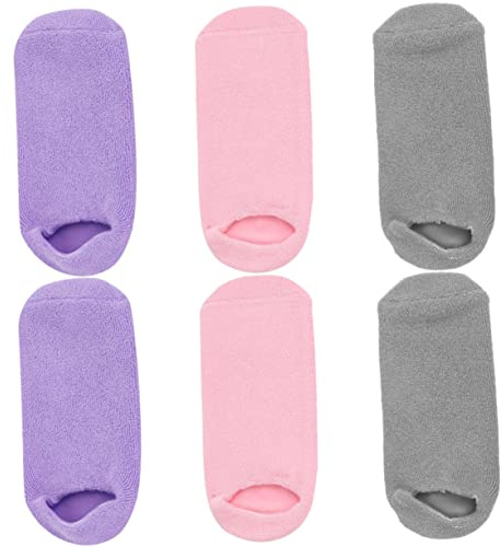 FRCOLOR 3 Paare Fuß-Gel-Socken thermal socks thermostrümpfe compression stockings antirutsch socke Fußbad zehenlos feuchtigkeitsspendende Fußsocken Fußpflegende Socken pflanzliches Gel