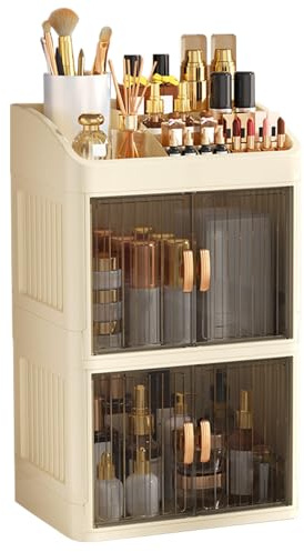 Organizer | 3 strati -Make Up - Scatola per cosmetici pieghevole per desktop, comò, interruttore da bagno e offre una soluzione di archiviazione flessibile, che soddisfa perfettamente le