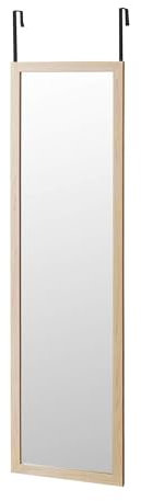 Nyana Espejo Colgante Estilo Nórdico 125x35cm Home | para Puerta o Pared | Marco MDF | Blanco/Beige/Gris | Espejo Vertical Decorativo para Dormitorio o Vestidor (Beige)