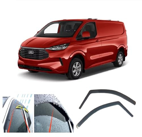 AC WOW 2x Windabweiser für Ford Transit/Tourneo CUSTOM II für Volkswagen TRANSPORTER/CARAVELLE (T7) 2024 2025 2026 2027 Acrylglas Seitentür Fenster Wetterschutz Regenschutz