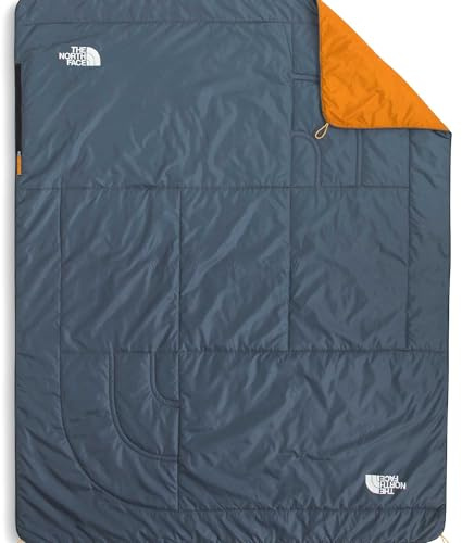 THE NORTH FACE Wawona Blanket - Insulated Blanket for Home and Camping, Water Repellent, Packable Design, Granite Grey/Dust Orange, One Size