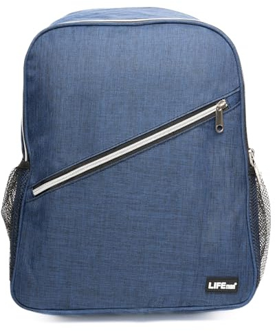 Mochila nevera térmica de 15 litros para pícnic, camping, trabajo, bolsa nevera portátil impermeable con correas acolchadas, 2 bolsillos térmicos y dos bolsillos laterales, color azul, medidas 29 x 14