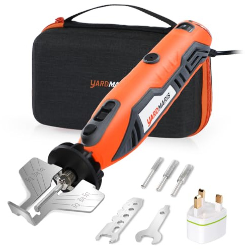 YARDMARIS Electric Chainsaw Sharpener Kit, 6-Speed Settings - with Titanium-Coated Diamond Bits, Angle Attachment & 2 Wrenches, Chain Saw Sharpener Tool for All Chainsaw Chains