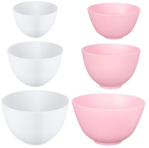 Happyyami Cuenco de silicona para mezclar faciales, 6 unidades, cuenco para de barro, kit de herramientas para el cuidado de la piel para mujeres, uso en salones de belleza en casa.