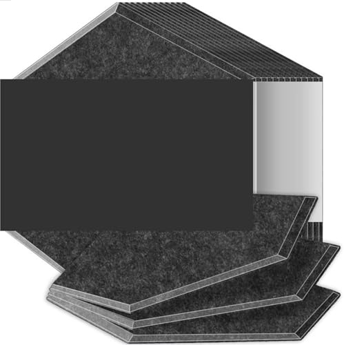 Panneaux Acoustiques Hexagonaux Panneaux insonorisants haute densité résistants aux flammes absorbant le bruit éliminant les échos(31 Sesame Black,6 Pcs,0.9cm Medium Density)