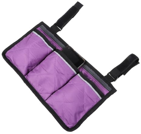 Rollstuhl Tasche Lila aus Polyester Taft, Robuste Armlehnentasche | Seitentasche für Rollstuhlfahrer, Tragbare Aufbewahrung mit Mehrfachfächern, für Scooter