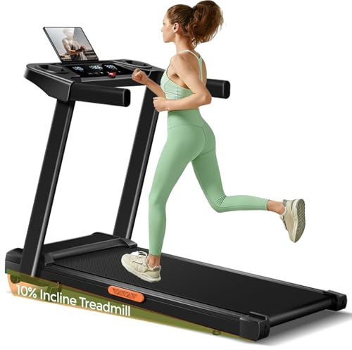 Dianshao Cinta de Correr Plegable 10% Inclinación – Caminadora Eléctrica 12KM/H, Motor Silencioso 3.0HP, Soporta 136 kg, Máquina de Correr para Casa con Pantalla LED y Sistema de Amortiguación