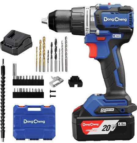 Dong Cheng 20V 90N.m Cordless Brushless Hammer Drill with 4.0Ah Battery
