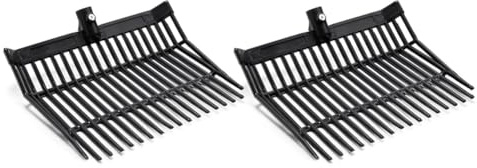 Aniyaa Manure Fork Replacement Head, Pitchfork Head, Horse Manure Rake, for Picking Up Manure, Stable Waste Removal Easy Install Easy to Use,Black,2Pcs