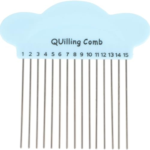 Beavorty Strumento per Pettine da Quilling in Metallo e Plastica, Pettine Scanalato per Quilling Fai da Te, Compatto e Resistente, Accessorio per Lavori di Carta Creativo e Colore Casuale