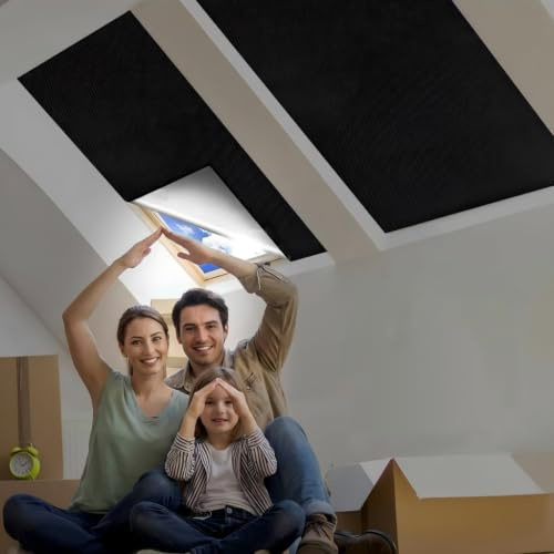 Dachfenster Verdunkelung, Fenster verdunkelung, Lichtundurchlässigdach Verdunklungsrollo Ohne Bohren Tragbare Reise Sonnenschutz Fenster Verdunklungsstoff für Schlafzimmer Wohnzimmer, 100 x 145CM