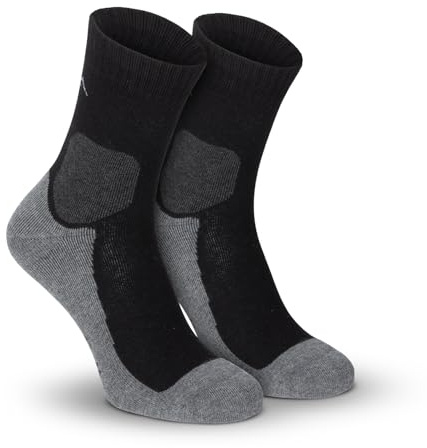 gipfelsport Wandersocken Herren & Damen, Outdoor Trekkingsocken | Hiking Socks, Wanderstrümpfe aus Merinowolle | Trekking Socken für Wandern mit extra Polster | Größe 45-47 I Schwarz, Dick I 1x Paar