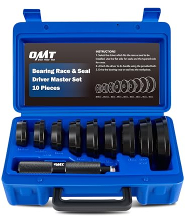 Orion Motor Tech Bearing Press Kit, 10pc Bearing Race and Seal Driver Set with Seal Driver and 9 Bearing Adapters, Seal Installer Bearing Driver Kit for Bearing Installation, with Blue Case