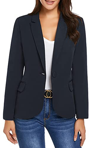 Roskiky - Blazer con bolsillos y botones azul marino XXL