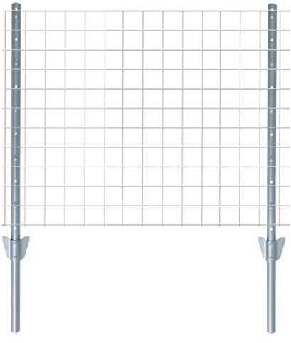 ESTEXO Zaun-Set Komplett-Set Volierendraht Zaun Draht Hasendraht Drahtzaun Drahtgeflecht 4eck Gartenzaun Drahtgitter mit Pfosten (Verzinkt / 1x10 m / 19x19 mm)