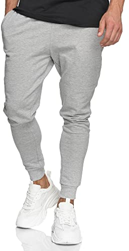 Indicode Herren Eberline Jogginghose aus 60% Baumwolle | Trainingshose Jogger für Männer Grey Mix, L
