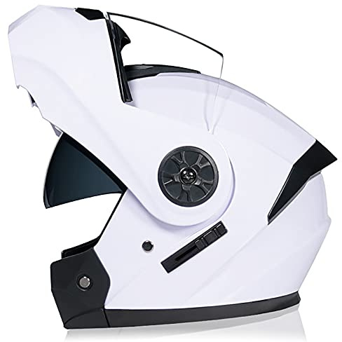 HZIH Casco Modulare per Moto Casco Moto Racing con Doppia Visiera Parasole Casco Moto Donna Uomo Open Face,Certificazione ECE,Casco Modulare Moto Integrale Scooter F,M=57~58cm