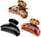 Set mit 3 Große Haarklammer, Haarklammer Damen Leoparden-Kunststoff-Haarspangen, Rutschfest Große Haarklammer für Dicke Haare Haarklammer Set für Frauen und Mädchen (3 Farben)