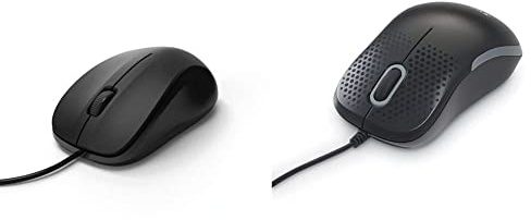 Hama Computermaus mit Kabel schwarz & Verbatim lautlose optische Maus, USB-A, geräuschlose optische USB-Maus mit 1000 DPI, für Laptop, Notebook, PC und MAC, schwarz