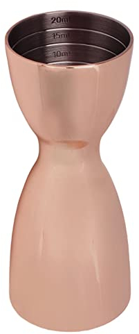 Alvinlite Jigger de cóctel Doble Jigger de Acero Inoxidable Jigger de Estilo japonés Vaso medidor de Vaso de chupito Herramientas de cóctel Doble para coctelería 30-45ml(Cobre)