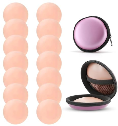 MIVAIUN 7 Paires Réutilisable Cache-tétons, Femme Cache Teton en Silicone, Auto-adhésif Silicone Nipple Cover, Ultra Doux Cache Tetons, Invisible Ronde Couvre Seins Mamelons Etanche Confortable