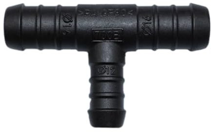 1, 2, 3, 5 oder 10 Stück T-Schlauchverbinder reduziert 16 mm 12 mm 16 mm PA GF30 T Stück schwarz (1)