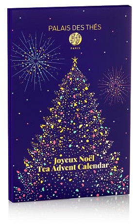 Palais des Thés - Tea Advent Calendar - Holiday Collection | 24 Premium French Delightful Tea Bags | Black, Green, Single Estate, Herbal & Rooibos Teas