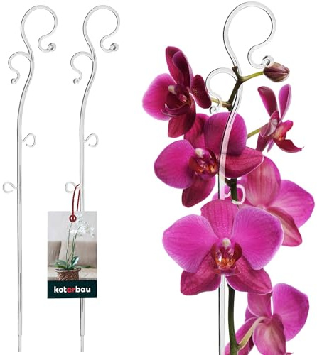 KOTARBAU® 2er Set Pflanzenstütze Transparent PVC 39 cm Blumenstütze Rankhilfe Zimmerpflanzen Blumenstütze Garten Orchideenstab Stützstab Pflanzen dekorative Pflanzenhalter Zimmerpflanzen Rankstäbe