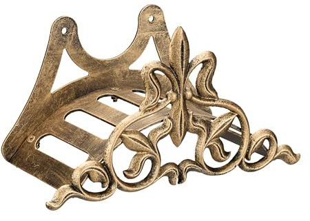 Relaxdays Schlauchhalter, Gusseisen, antikes Design, Aufhängung für Gartenschlauch, HxBxT: 16 x 29 x 14 cm, Bronze