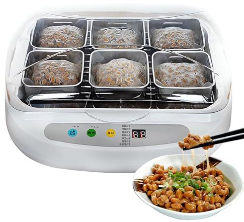 Macchina per yogurt con pannello di controllo intelligente con 6 contenitori in acciaio inossidabile, macchina per yogurt con pannello di controllo intelligente per negozio di dolci bar di casa