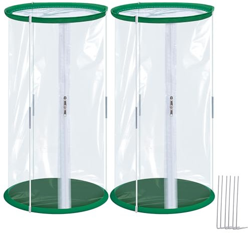 2 Stück 55x30CM Überwinterungszelt für Pflanzen - Gewächshaus Klein - Kleines Treibhaus für Gemüse, Blumen & Pilze – Transparentes PVC Überwinterungszelt für Pflanzen