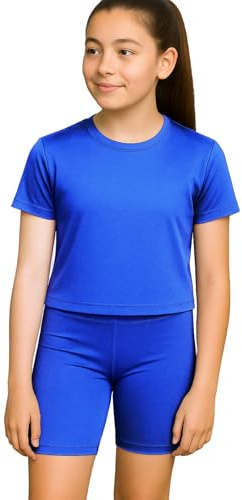 PopCouture Girls Premium Activewear Gymnastics Sports Cycling Shorts Royal Blue 5-6 Years