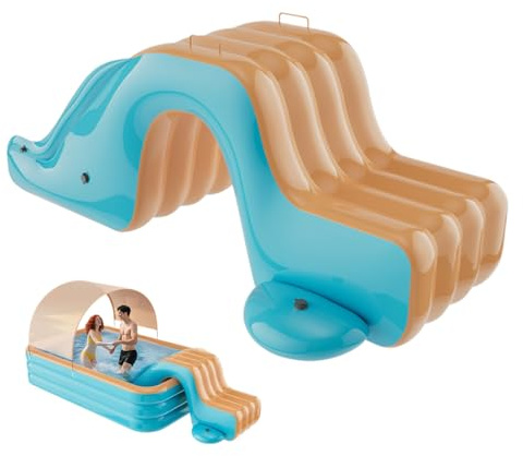 Toboggans Piscine Gonflables - Glissade d'eau Soufflable pour Garçons - Jeu Aquatique Ludique Enfant pour Parc Plage Cour Arrière Pelouse Extérieur