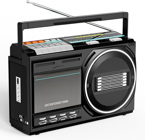 Magnétophone Rétro, Lecteur De Cassettes Boombox, Radio AM/FM/SW, Avec Haut-parleur 5 Pouces, Prend En Charge La Lecture De Cassettes/clés USB/Bluetooth, Pour Les Réunions De Famille Et Les Voyages