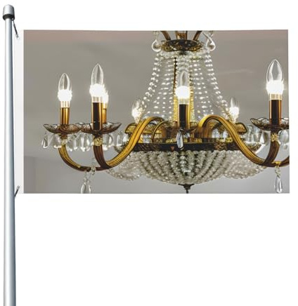 Drapeau de jardin avec lustre pour salle de bal - 0,9 x 1,5 m