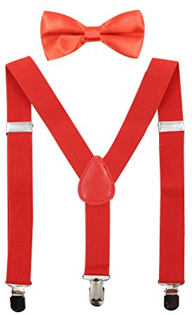 HANERDUN Set Bretelle Bambino e Papillon Elastici e Regolabili per Bambini da 1 a 10 Anni
