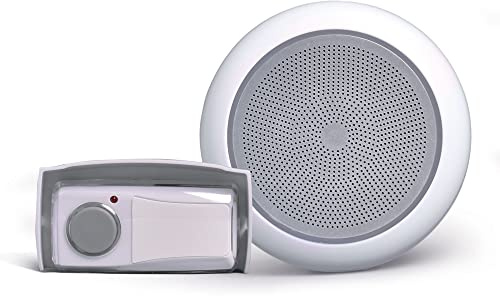 SCS Sentinel - CSF0082 - Carillon sans Fil avec Halo Lumineux - Sonnette Longue Portée 80 m - 8 Mélodies - Bouton Poussoir avec Pile GP23 12V - AirBell 80