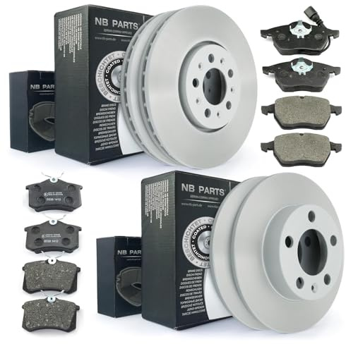 NB PARTS Bremsscheiben + Beläge vorne 288mm hinten 230mm passend für Audi A3 8L Skoda VW Golf 4