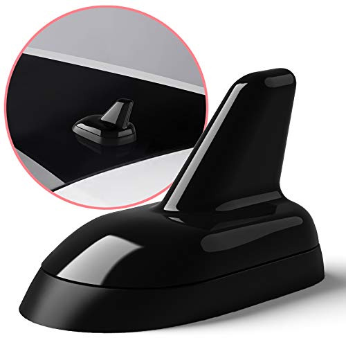 Navitec24 Antenne Shark FM Radio Funktion inkl Verstärker Universal Dachantenne fürs Auto mit DIN Stecker und 12V Anschluss für Antennenverstäker für Starke Empfangskraft