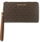 Michael Kors Jet Set Travel Double Zip Wristlet - Signature PVC (Brown PVC/Dark Acorn)
