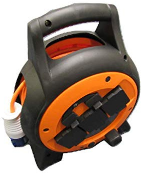 Electric Hook Up Roller Extension Lead 15M (Camping Mains Power Cable Reel Caravan Campsite 16A EHU)