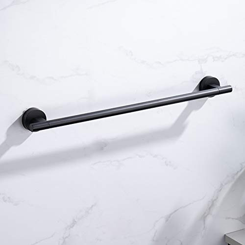 Porte-serviettes à Ventouse Sous vide Suspendue, Porte-serviettes Antirouille,Non Mur de Forage Support de Serviette de Montage Finition de Placage en Acier Inoxydable Poli,Long 60 cm, Noir