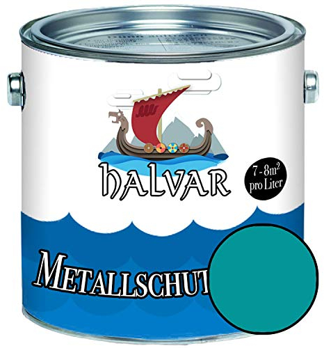 Halvar Metallschutzlack MATT Blau RAL 5000-5024 Metallfarbe besonders robuster Kunstharzlack Wetterbeständig & perfekter Langzeitschutz Metall (5 L, RAL 5018 Türkisblau)